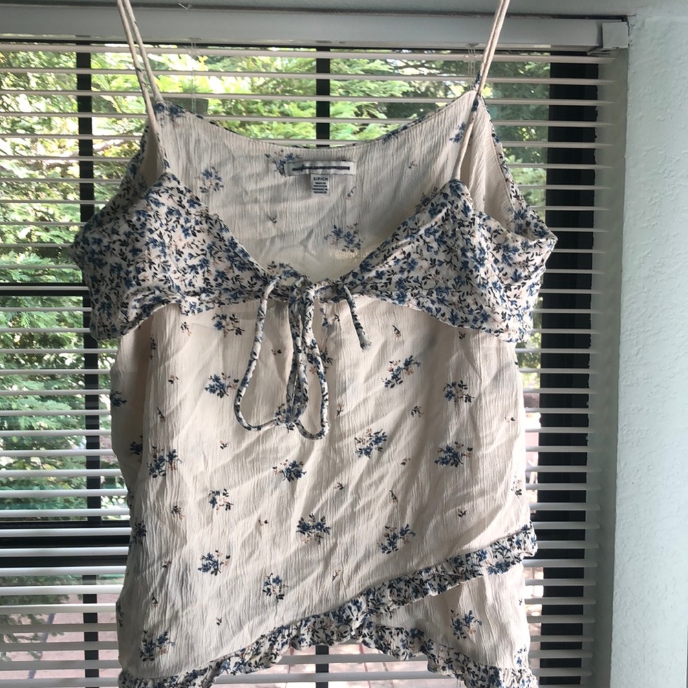 White Floral Tank Top
